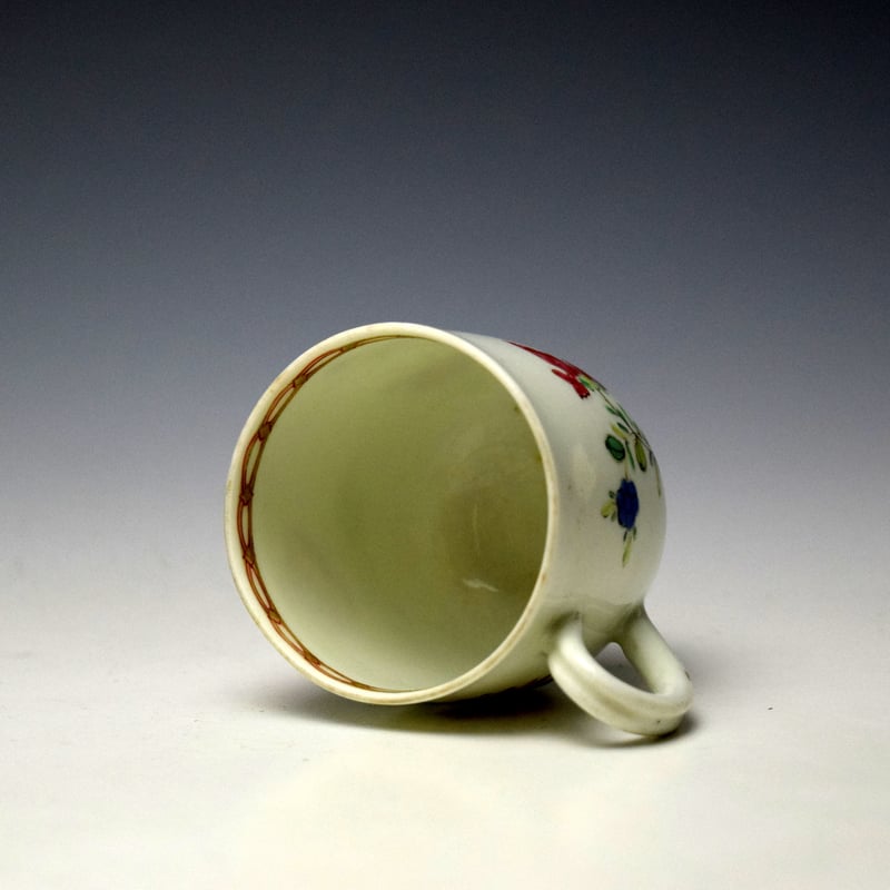 Worcester Chinese Lotus Flower Pattern Coffee Cup c1775-80 (5)