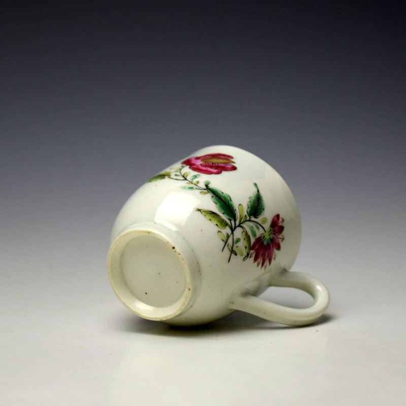 Worcester Chinese Lotus Flower Pattern Coffee Cup c1775-80 (6)