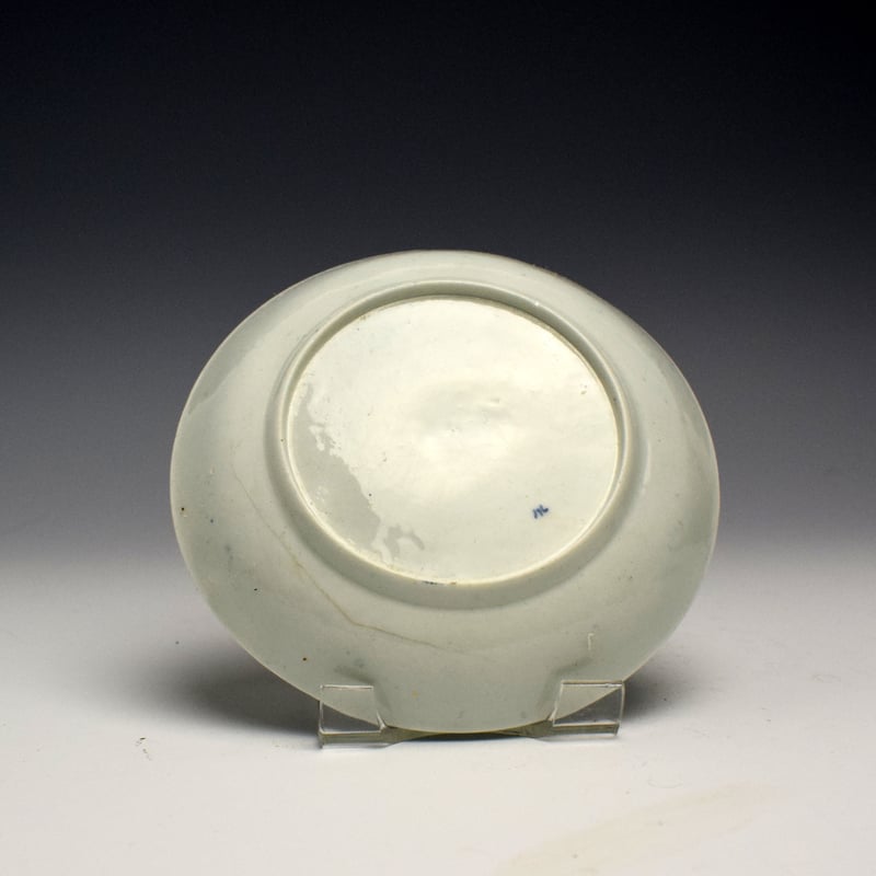 Worcester Chrysanthemum Pattern Tea Bowl & Saucer c1758 (2)