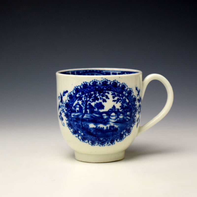 Uncommon Circled Landscape Pattern Coffee Cup c1780-90