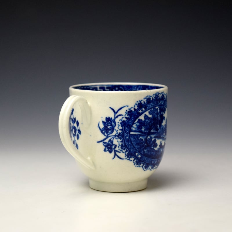 Worcester Circled Landscape Pattern Coffee Cup c1780-90 (4)