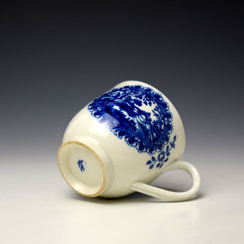 Worcester Circled Landscape Pattern Coffee Cup c1780-90 (6)