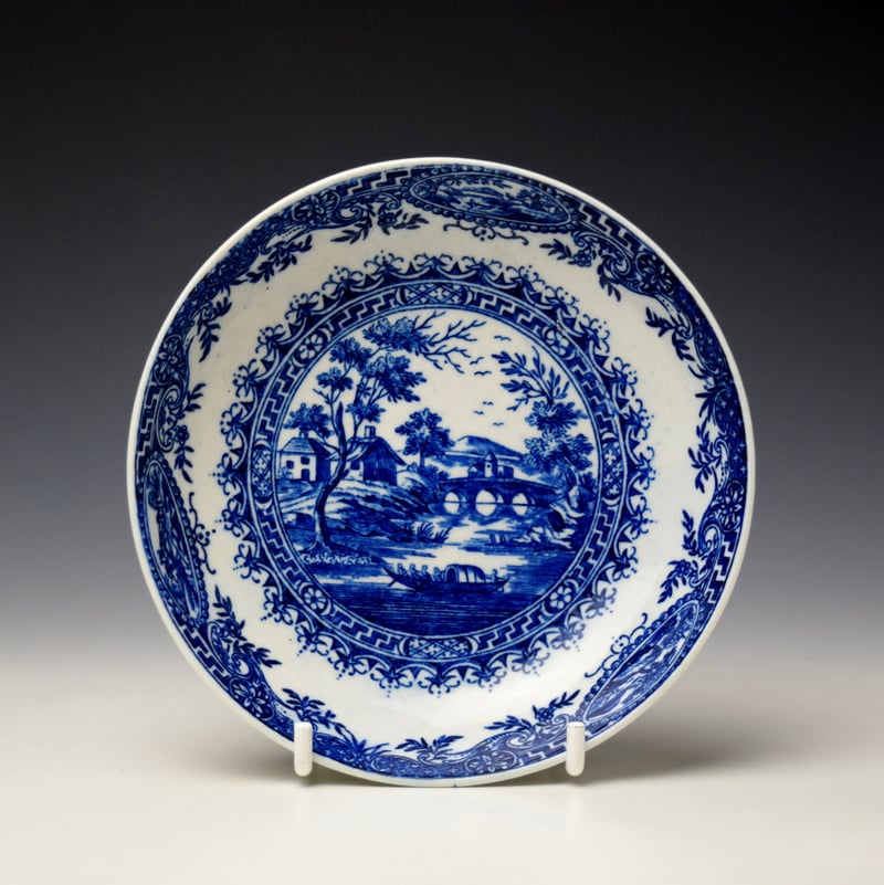 Worcester Circled Landscape Pattern Trio c1780-90 (13)