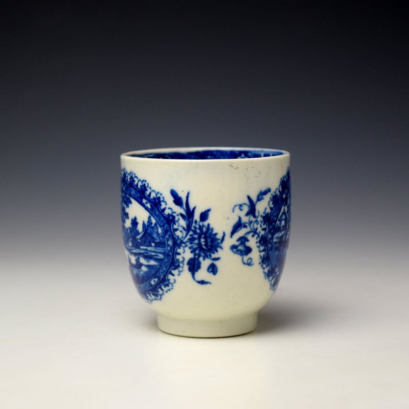 Worcester Circled Landscape Pattern Trio c1780-90 (3)