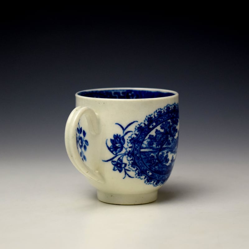 Worcester Circled Landscape Pattern Trio c1780-90 (5)