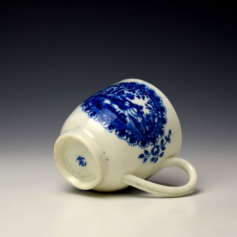 Worcester Circled Landscape Pattern Trio c1780-90 (6)