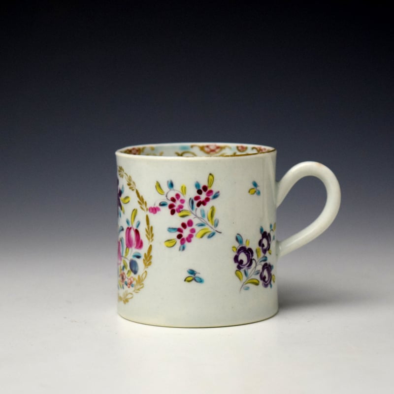 Worcester Compagnie des Indes Pattern Coffee Can c1765-75 (2)