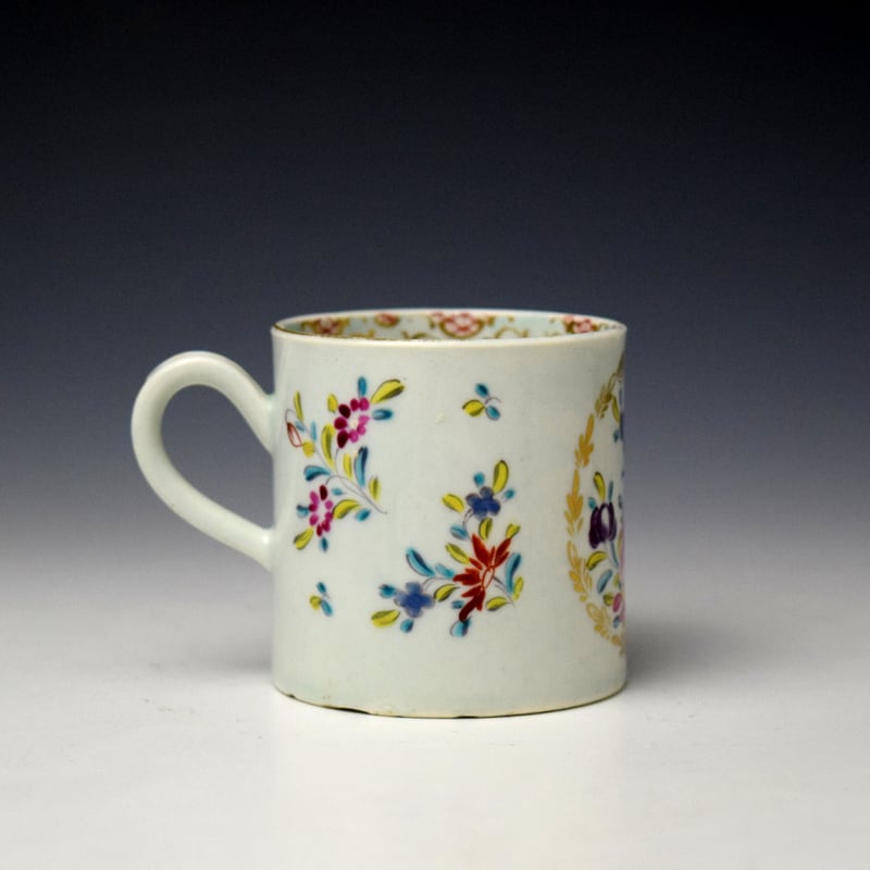 Worcester Compagnie des Indes Pattern Coffee Can c1765-75 (3)