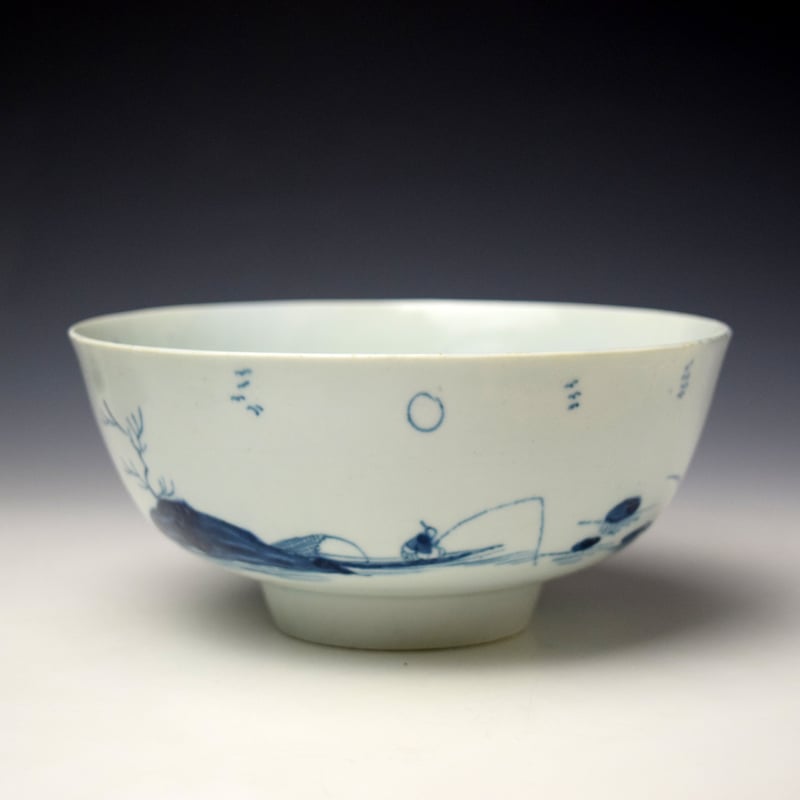 Worcester Crecent Moon Pattern Slop Bowl c1753-54 (3)
