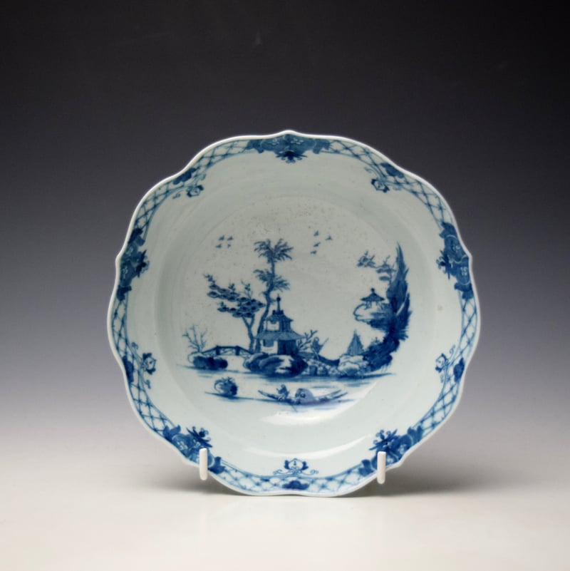 Very Rare Departing Chinaman Pattern Chocolate Cup Stand c1757
