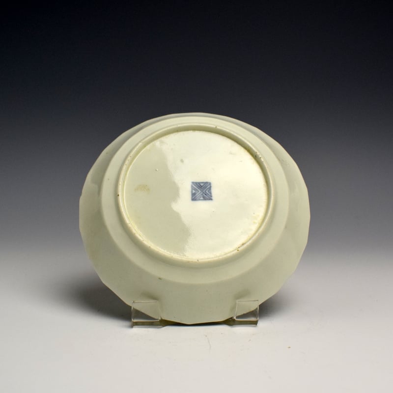 Worcester Dry Blue Floral Pattern Saucer c1770 (2)