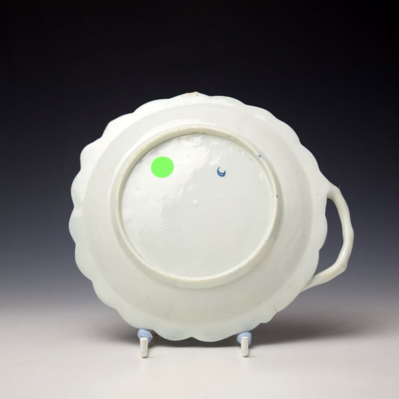 Worcester Feather Mould Floral Pattern Blind Earl Sweetmeat Dish c1760-62 (2)