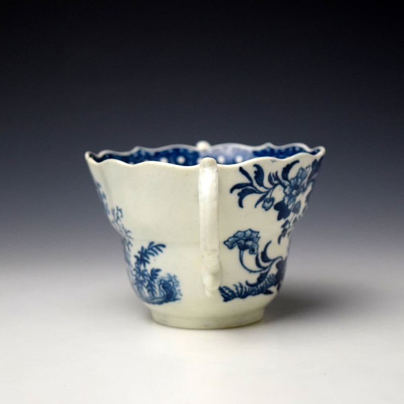 Worcester Fence Pattern Chocolate Cup and Stand c1770-75 (3)