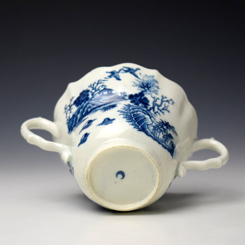 Worcester Fence Pattern Chocolate Cup and Stand c1770-75 (7)