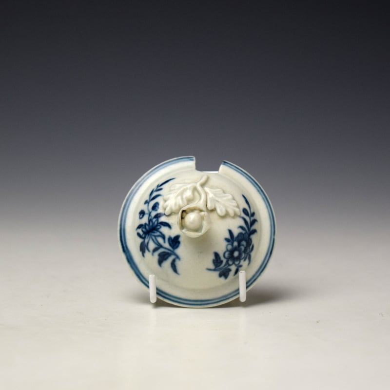 Worcester Fence Pattern Mustard Pot and Cover c1765-80 (7)