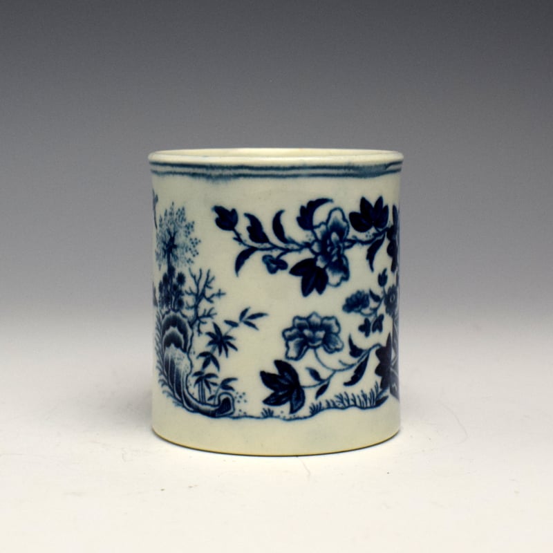 Worcester Fence Pattern Small Coffee Can c1770 (2)
