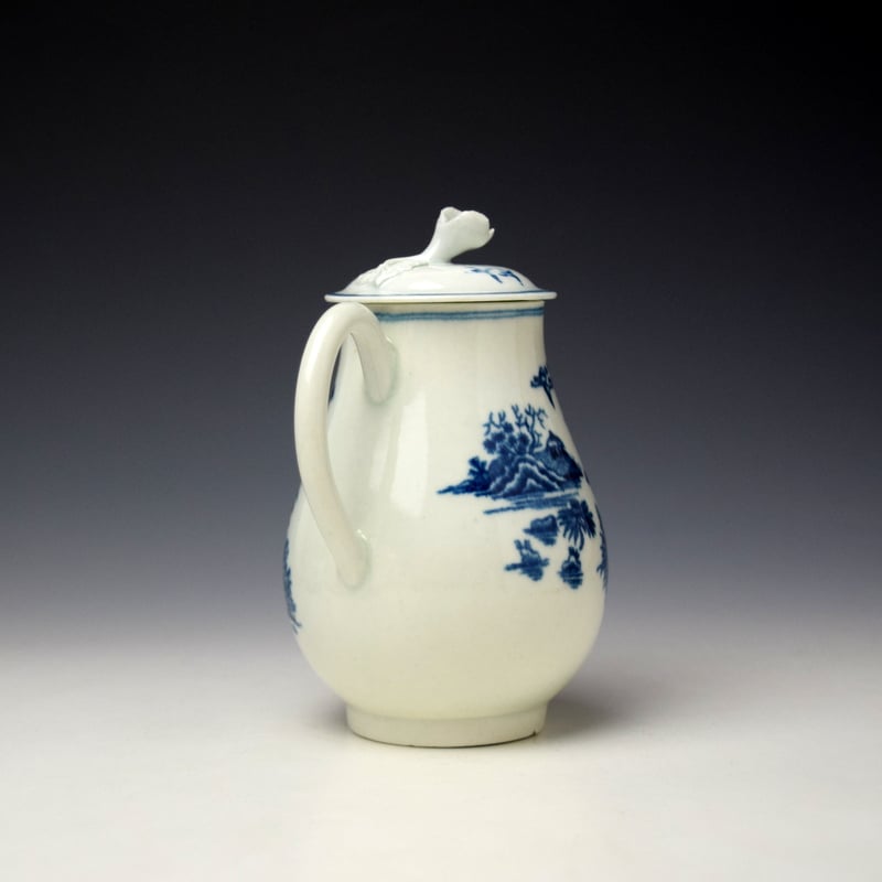 Worcester Fence Pattern Sparrow Beak Jug and Cover c1765-80 (4)
