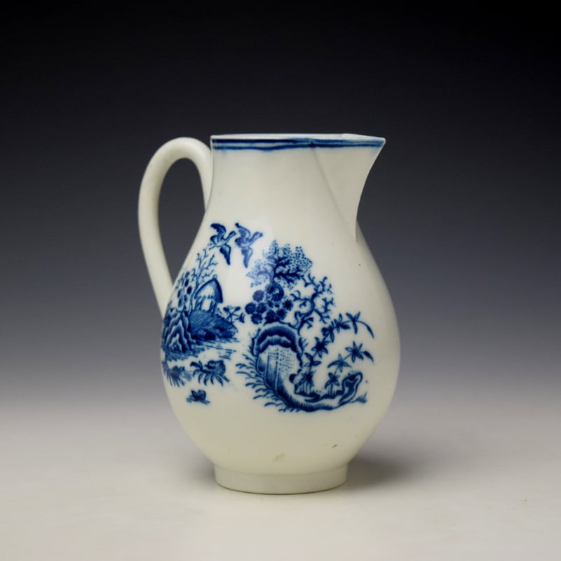 Worcester Fence Pattern Sparrow Beak Jug c1765-80 (3)