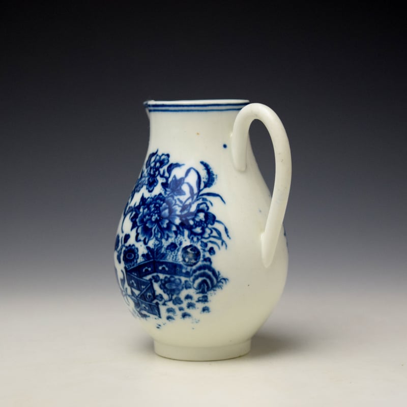 Worcester Fence Pattern Sparrow Beak Jug c1765-80 (5)