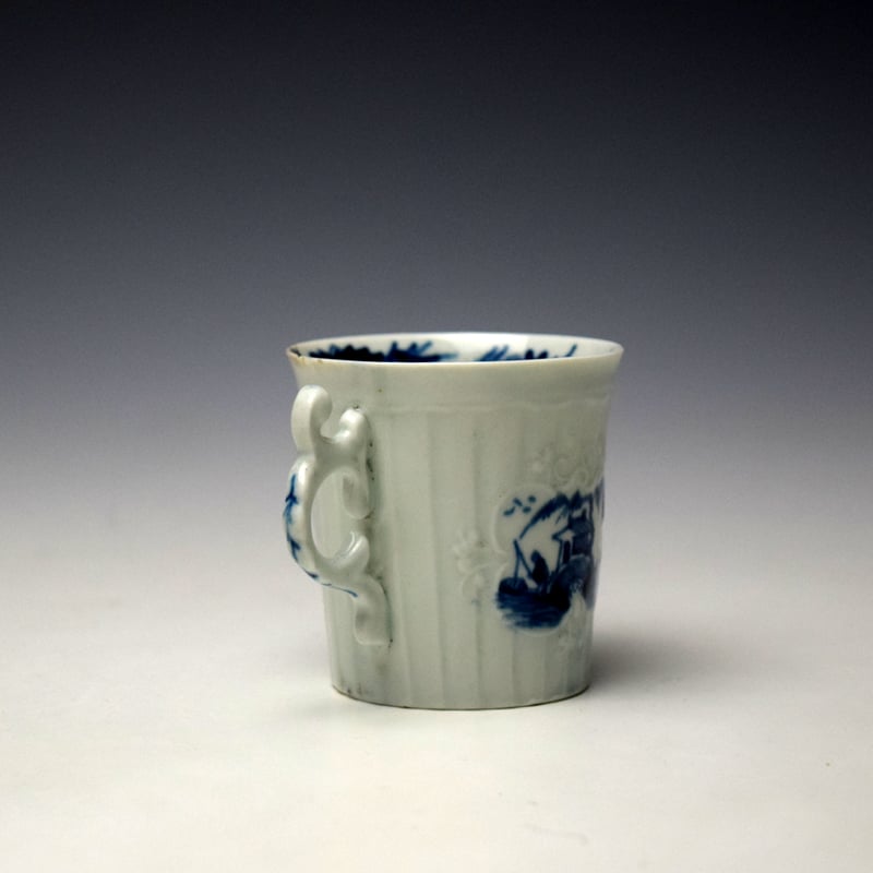 Worcester Fisherman and Willow Pavilion Pattern Coffee Can c1755 (2)