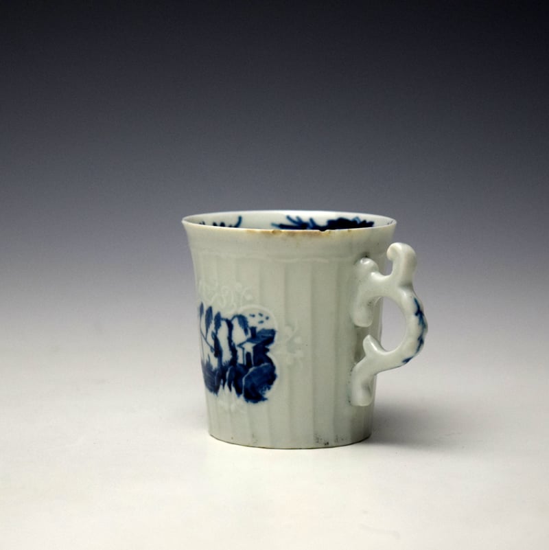 Worcester Fisherman and Willow Pavilion Pattern Coffee Can c1755 (3)