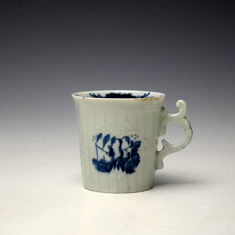 Worcester Fisherman and Willow Pavilion Pattern Coffee Can c1755 (4)