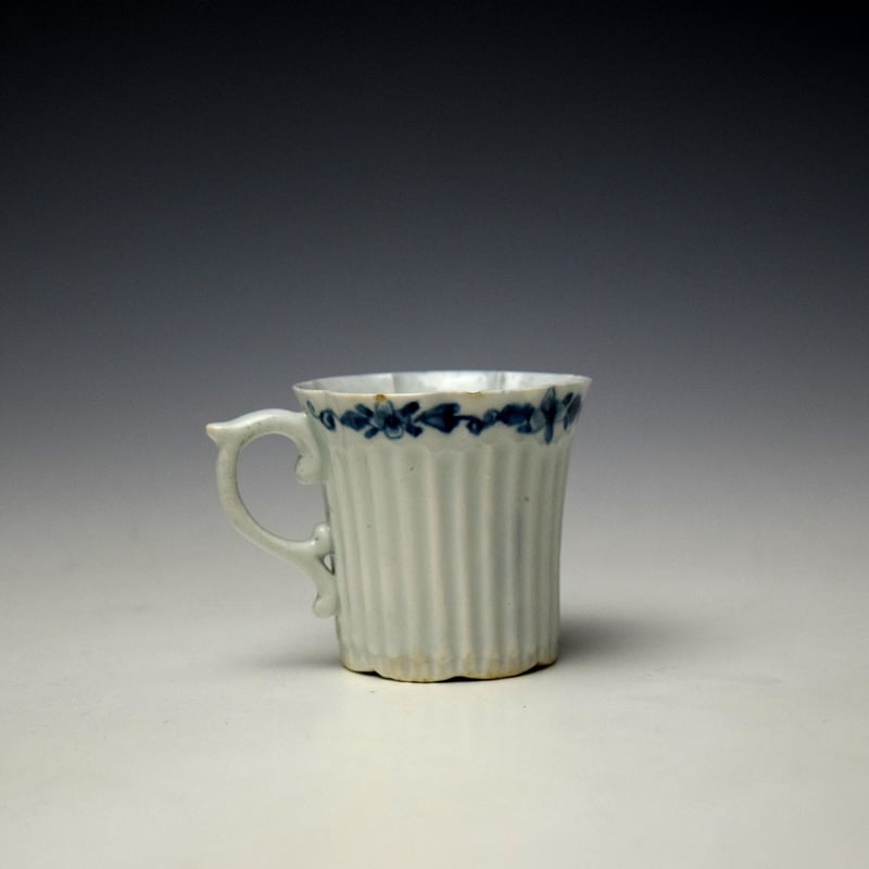 Worcester Floral Band Reeded Coffee Cup c1754-56 (3)