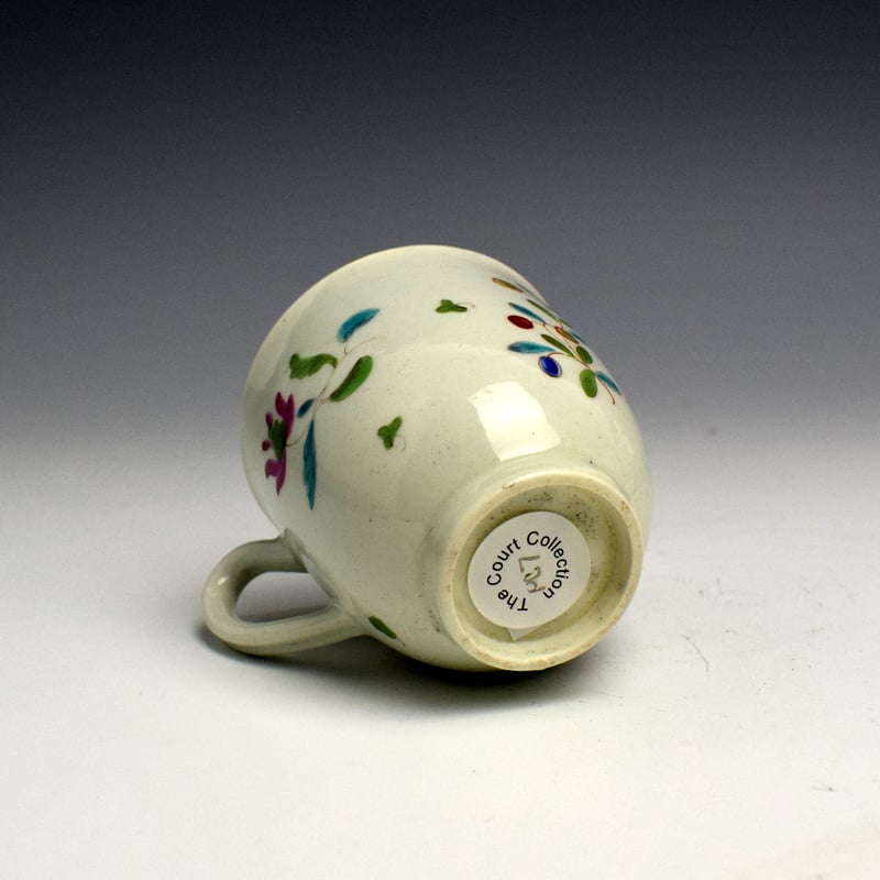 Worcester Floral Pattern Coffee Cup and Saucer c1770 (9)