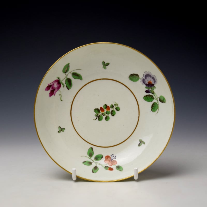 Tri Floral and Vine Pattern Saucer c1775