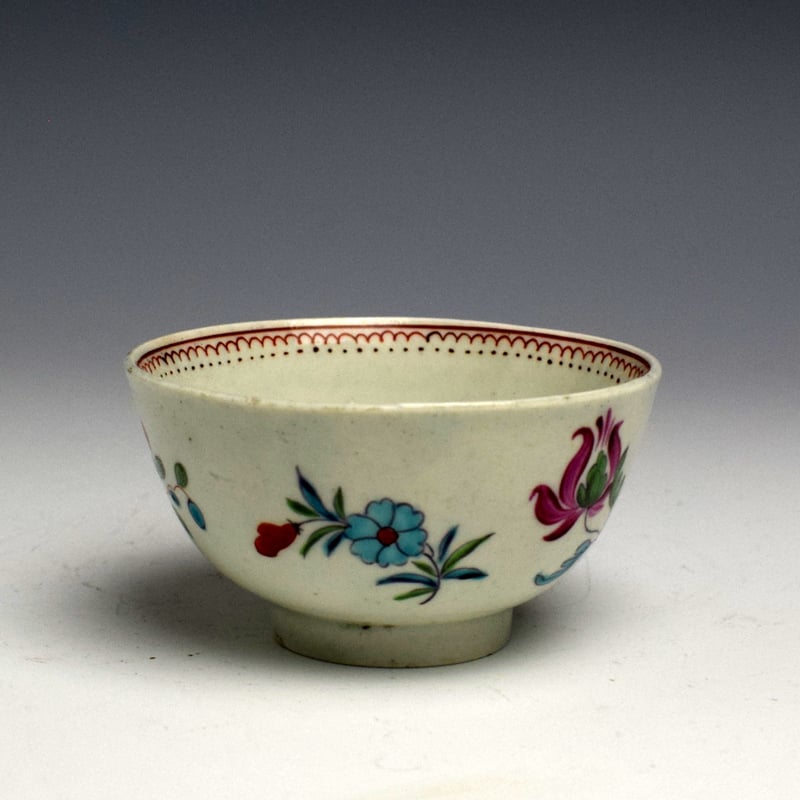Worcester Floral Sprays Pattern Tea Bowl and Saucer c1770 (5)