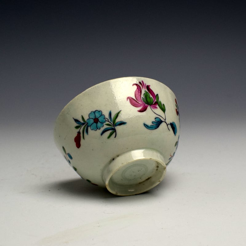 Worcester Floral Sprays Pattern Tea Bowl and Saucer c1770 (7)