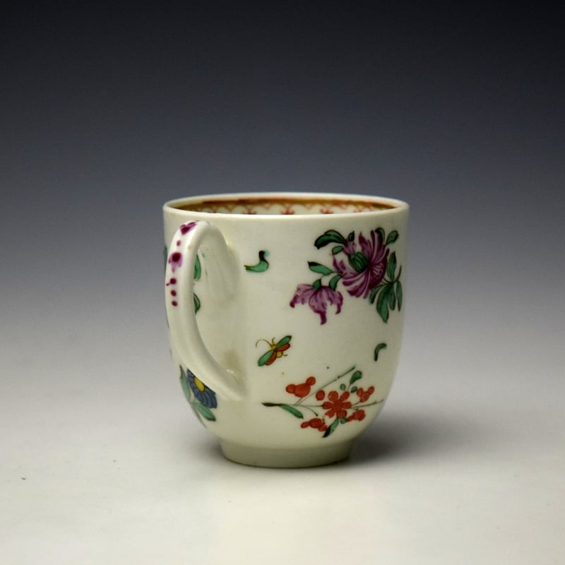 Worcester Floral Sprigs Pattern Coffee Cup c1775-80 (4)