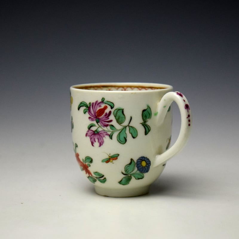 Worcester Floral Sprigs Pattern Coffee Cup c1775-80 (5)