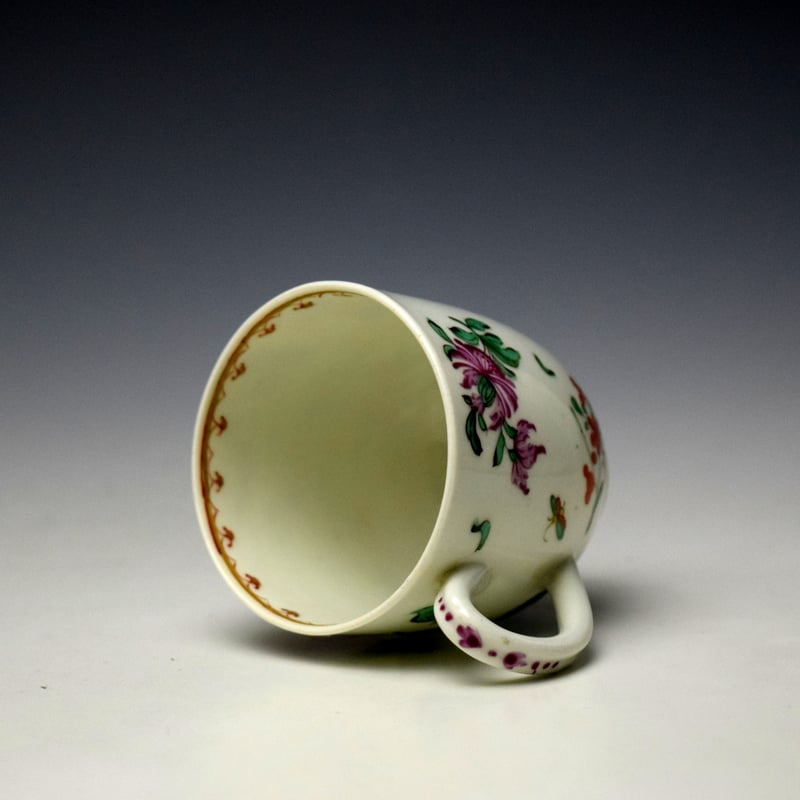 Worcester Floral Sprigs Pattern Coffee Cup c1775-80 (6)