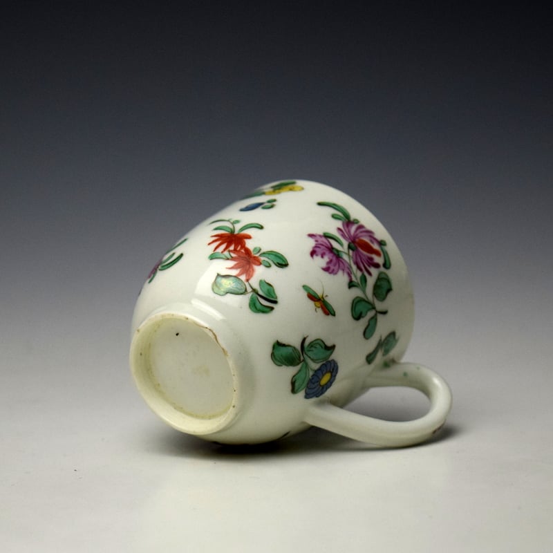 Worcester Floral Sprigs Pattern Coffee Cup c1775-80 (7)