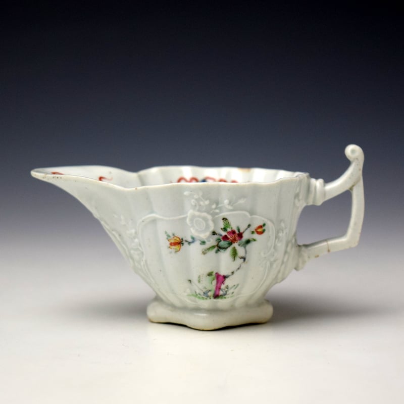 Early Flowering Root Pattern Moulded Creamboat c1753-54