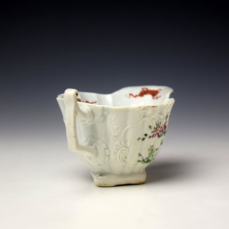 Worcester Flowering Root Pattern Polychrome Creamboat c1752-53 (6)
