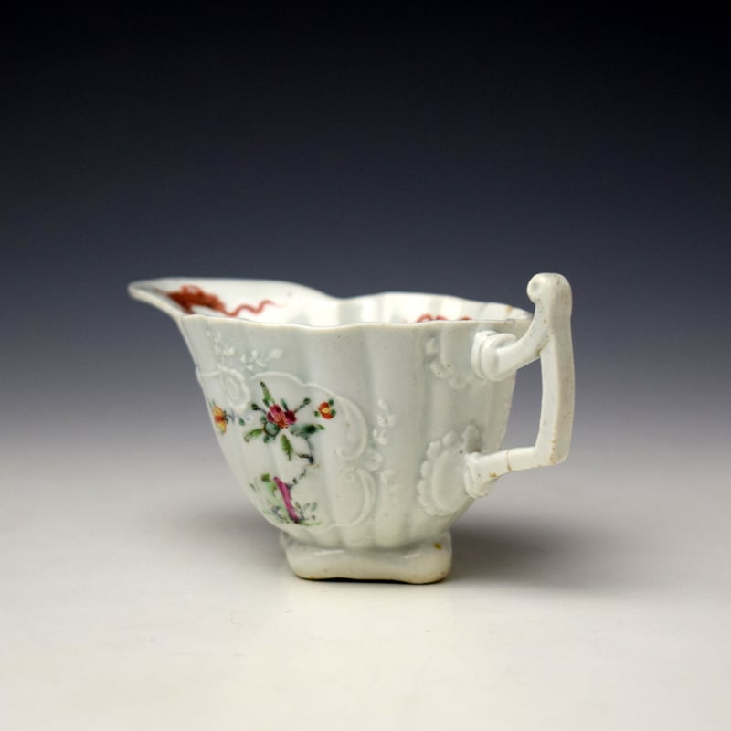 Worcester Flowering Root Pattern Polychrome Creamboat c1752-53 (7)