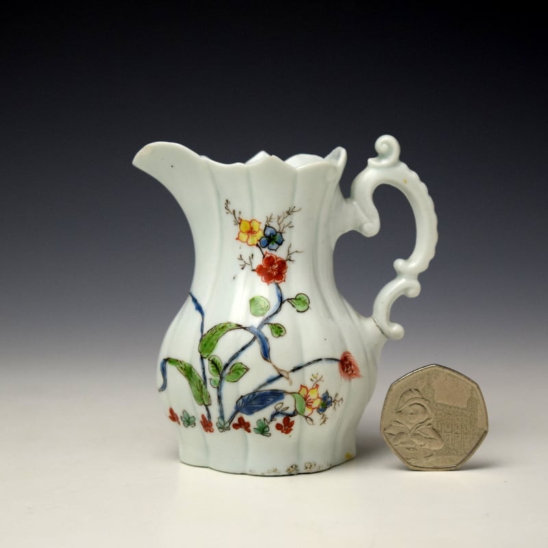 Worcester Flowering Vine Pattern Cream Jug c1753 (2)