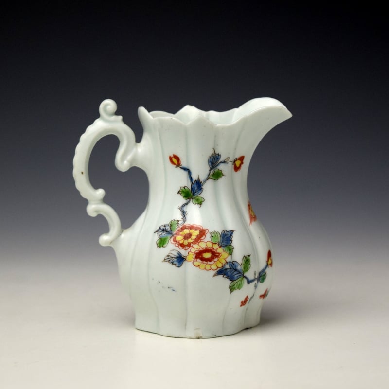 Worcester Flowering Vine Pattern Cream Jug c1753 (4)