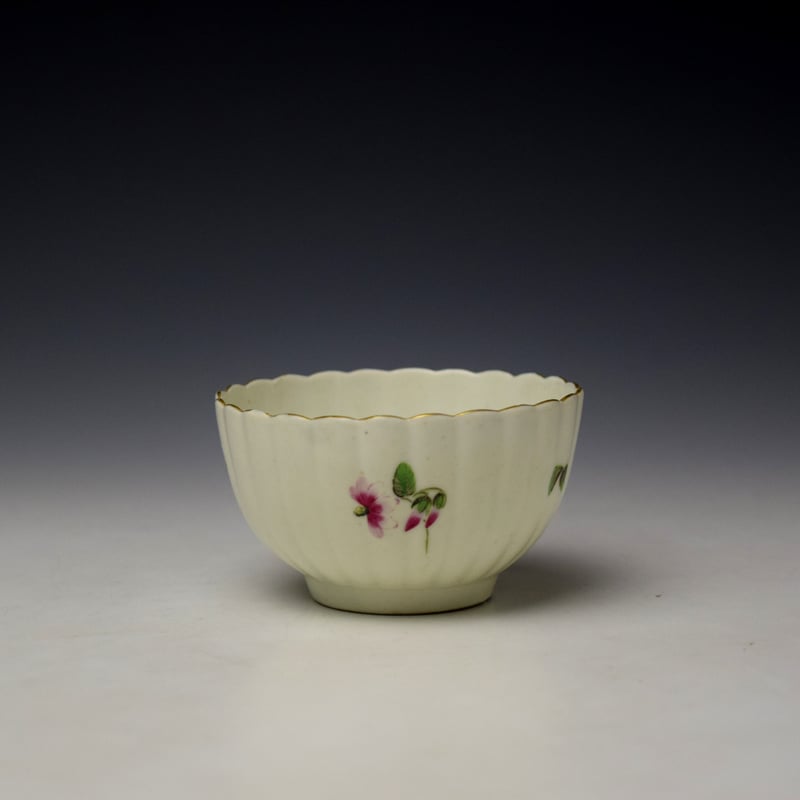 Worcester Fluted Floral Pattern Trio c1780 (11)