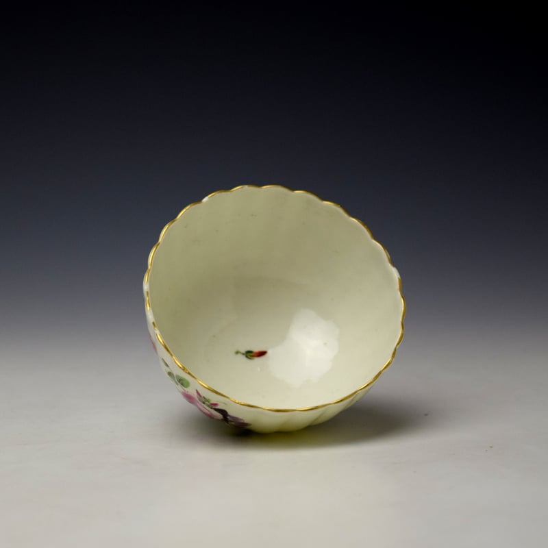 Worcester Fluted Floral Pattern Trio c1780 (13)