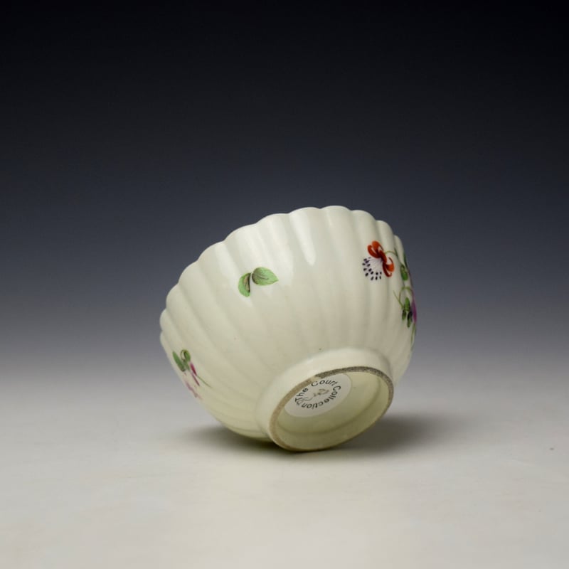 Worcester Fluted Floral Pattern Trio c1780 (14)
