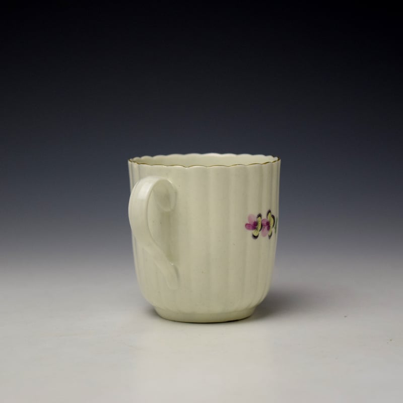 Worcester Fluted Floral Pattern Trio c1780 (5)