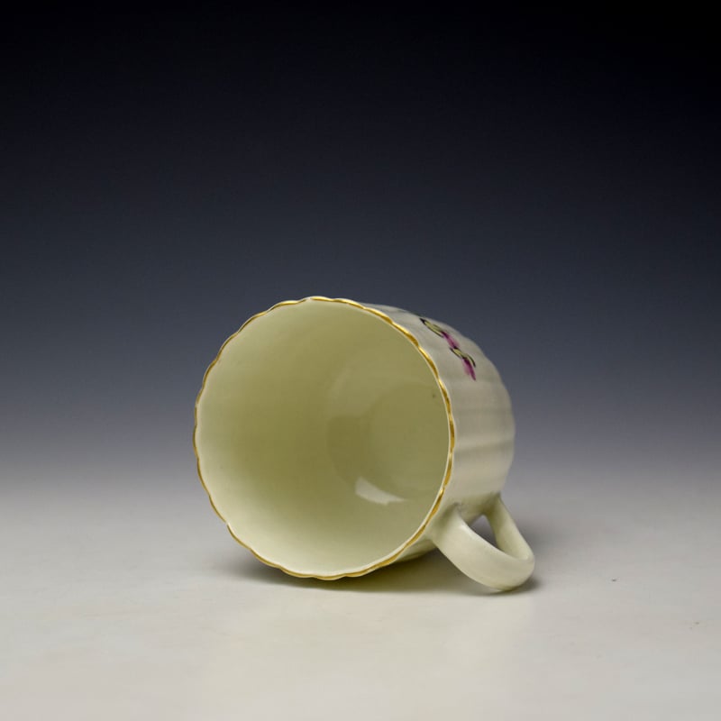 Worcester Fluted Floral Pattern Trio c1780 (7)