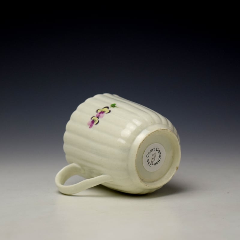 Worcester Fluted Floral Pattern Trio c1780 (8)