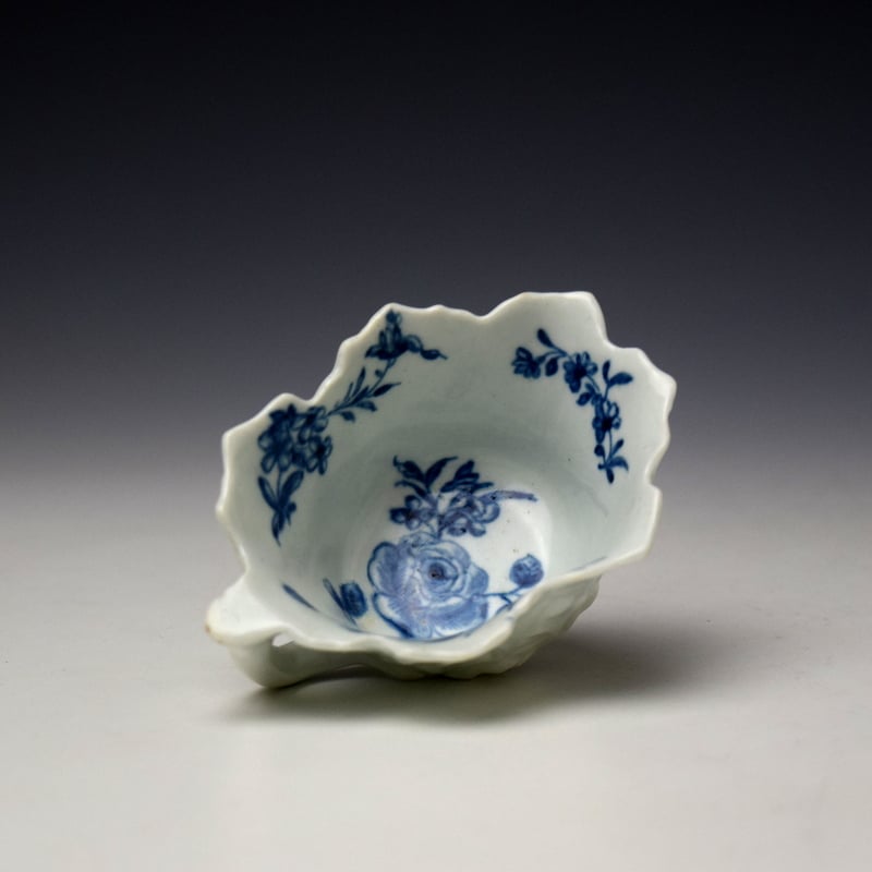 Rare Butterboat Formal Rose Pattern Butterboat c1760-65
