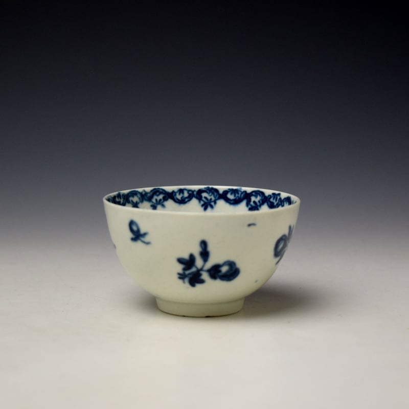 Worcester Fruit and Wreath Pattern Teabowl and Saucer c1770-75 (4)