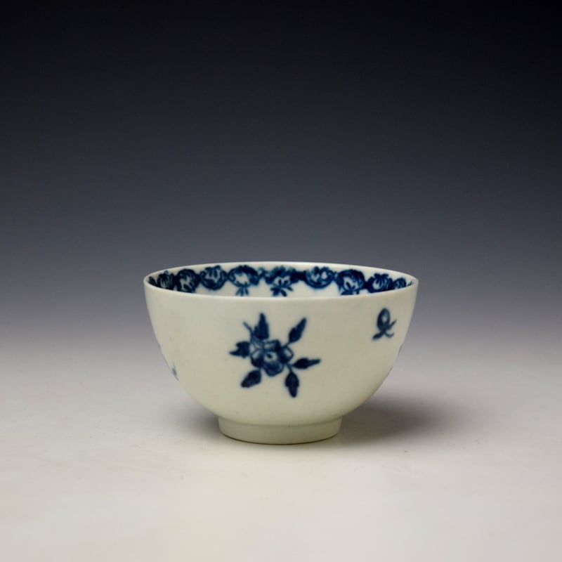 Worcester Fruit and Wreath Pattern Teabowl and Saucer c1770-75 (5)