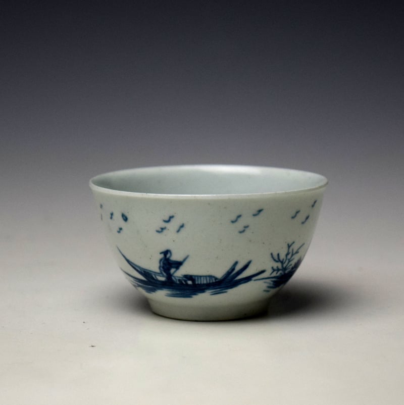 Worcester Gazebo Pattern Teabowl and Saucer c1755-60 (4)